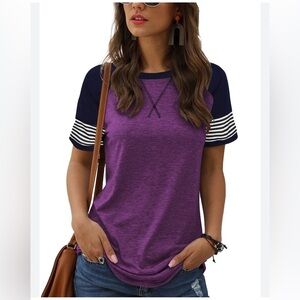 Temofon Black & Purple Raglan T-Shirt - Size Large